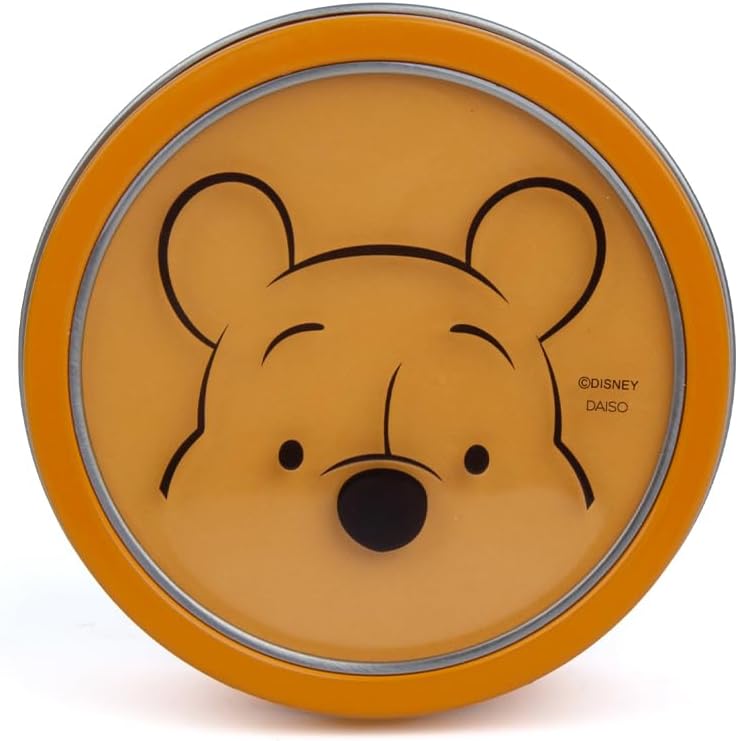 DAISO Winnie The Pooh Round Magnetic Case - Orange Cute Storage Container - Image 2